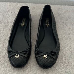 Michael Kors Black Quilted patent flats